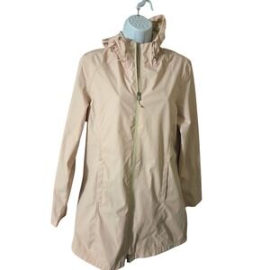 LIV Full Zip Hooded Windbreaker Light Pink Mid Length Life Integrity Earth M